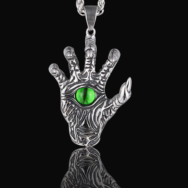 WorldNorse Gothic Skull Devil's Hand Eye Necklace