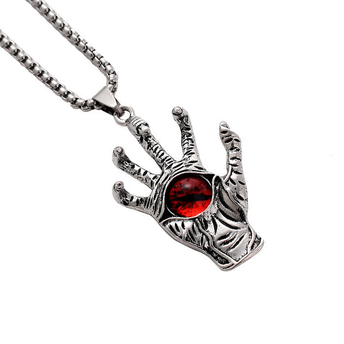 WorldNorse Gothic Skull Devil's Hand Eye Necklace