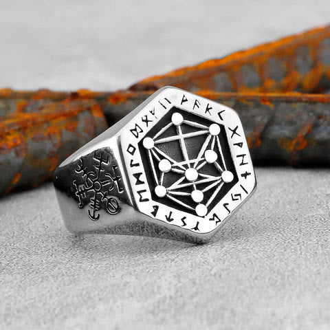 WorldNorse Viking Rune Vegvisir Ring