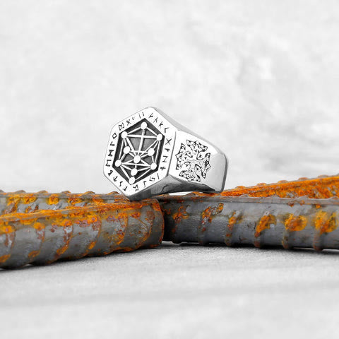 WorldNorse Viking Rune Vegvisir Ring