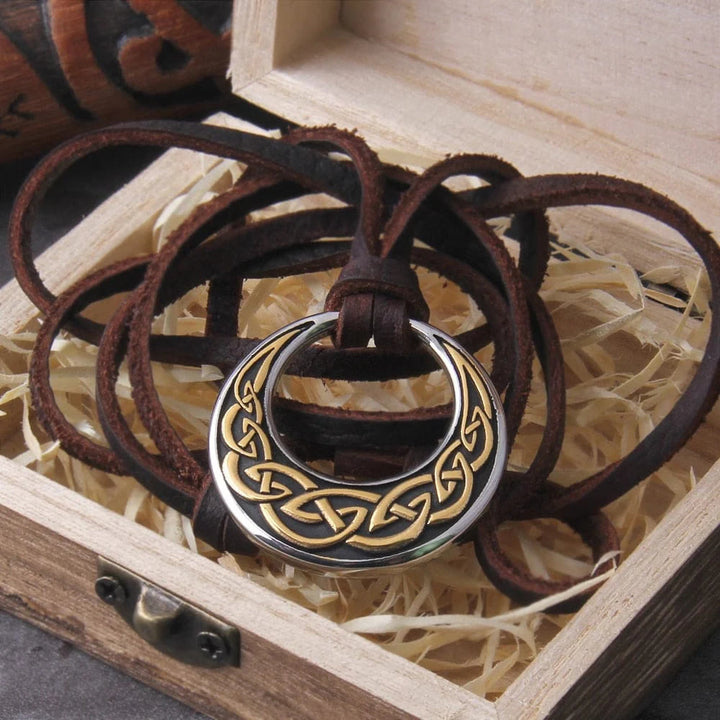 WorldNorse Celtic Knot Moon Shape Necklace