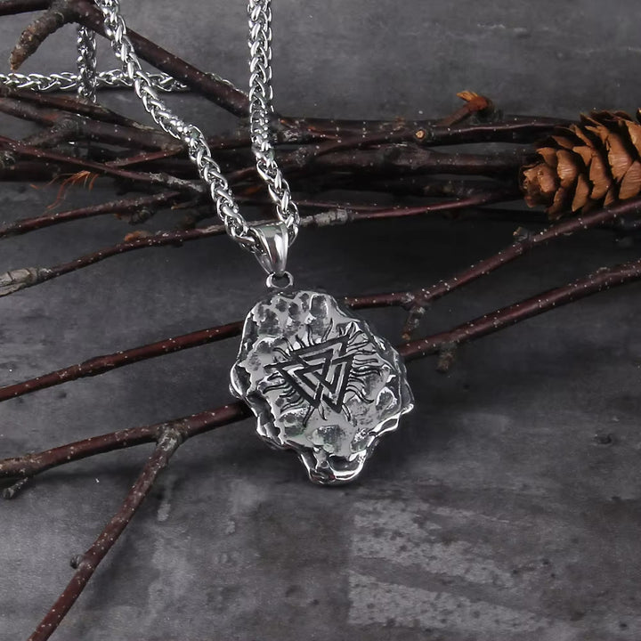 WorldNorse Vegvisir Valknut Double Sided Necklace