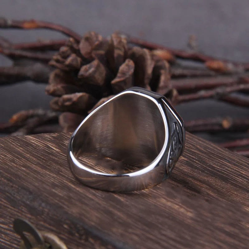 WorldNorse Crossed Viking Axe Stainless Steel Ring