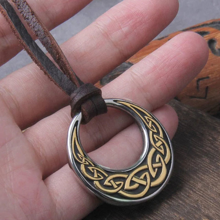 WorldNorse Celtic Knot Moon Shape Necklace