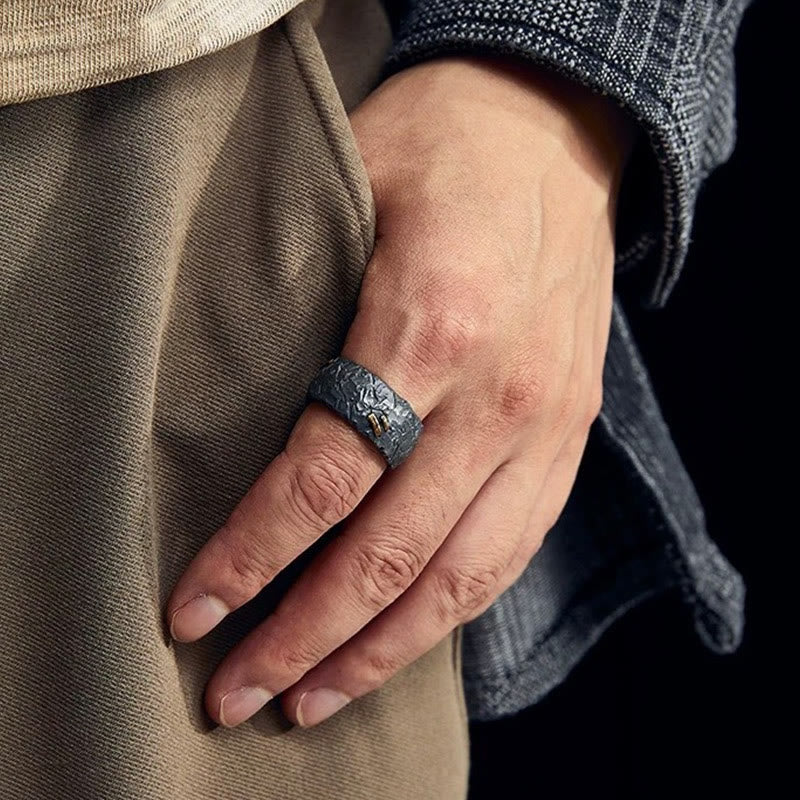 WorldNorse Rugged Hammered Texture Ring