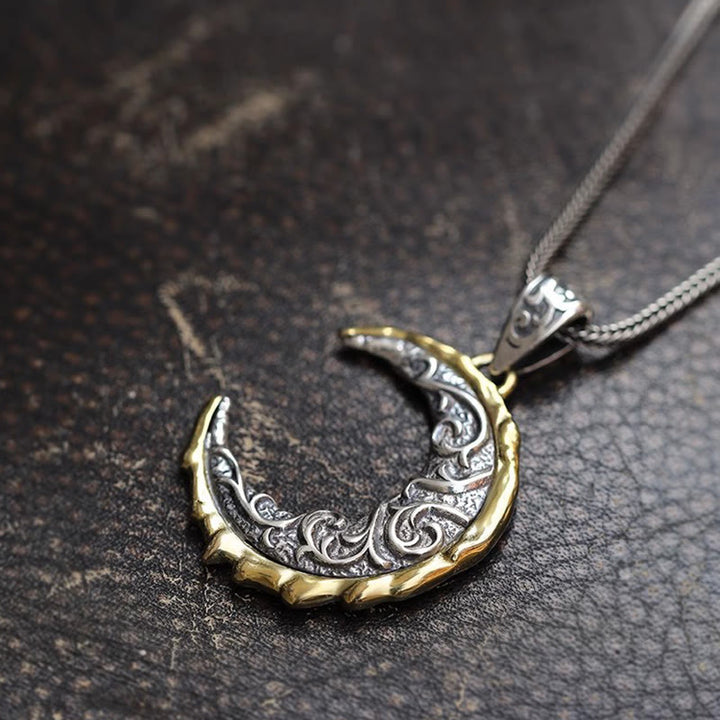 WorldNorse Wave Pattern Crescent Necklace - image 6