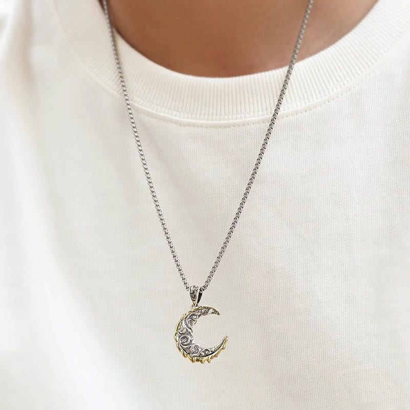 WorldNorse Wave Pattern Crescent Necklace - image 1