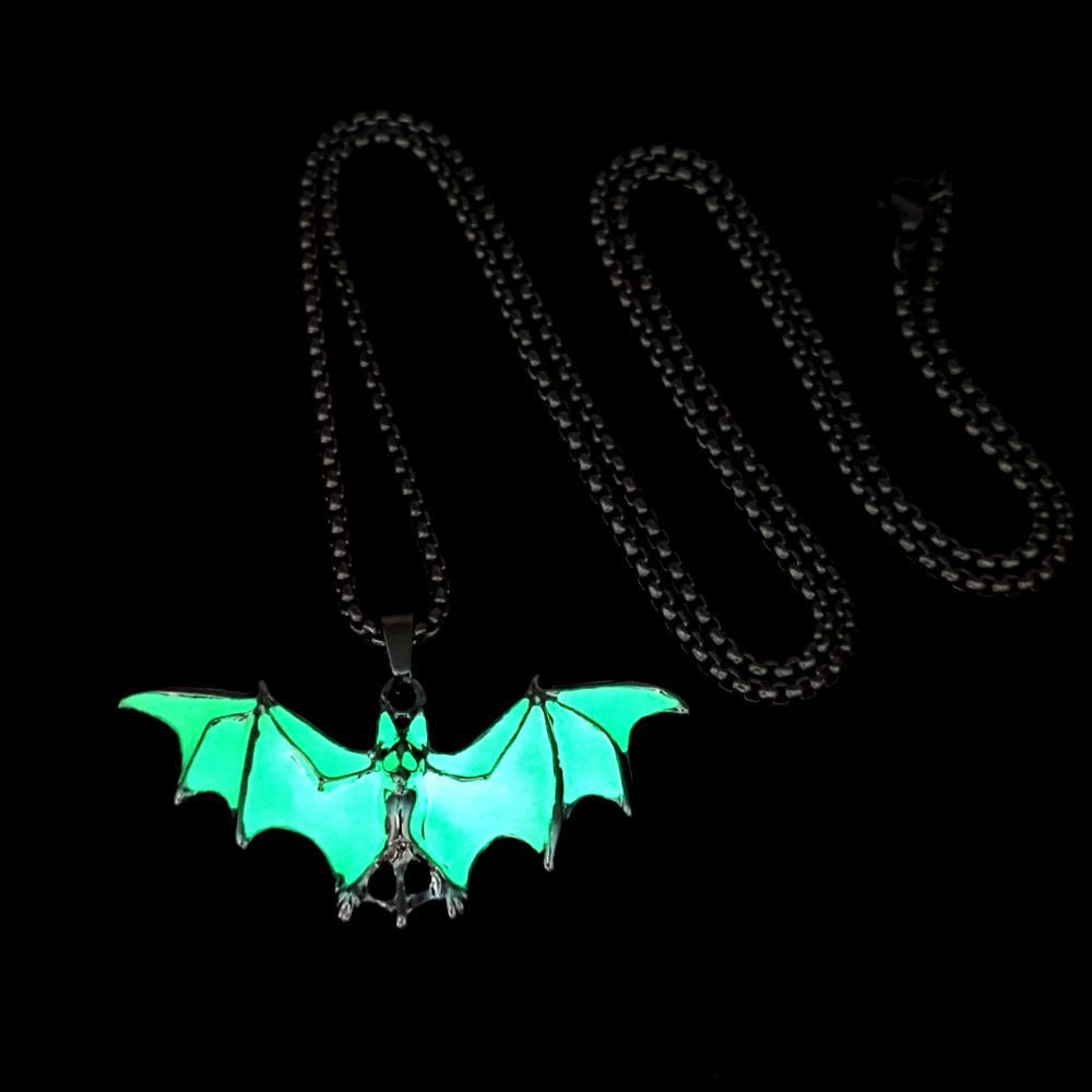 WorldNorse Bat Glow In The Dark Necklace