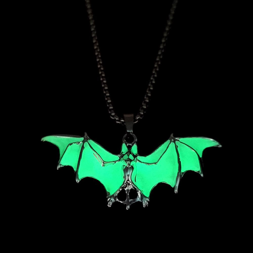 WorldNorse Bat Glow In The Dark Necklace