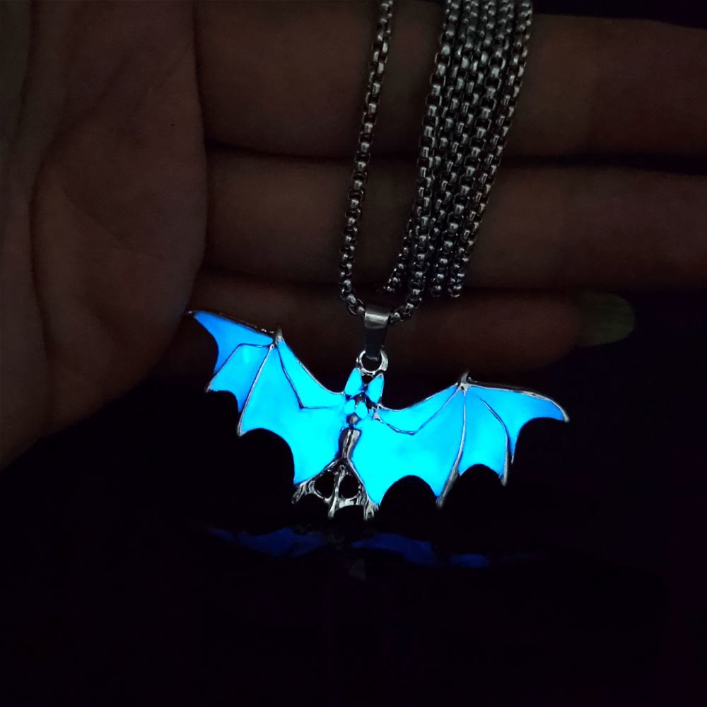 WorldNorse Bat Glow In The Dark Necklace