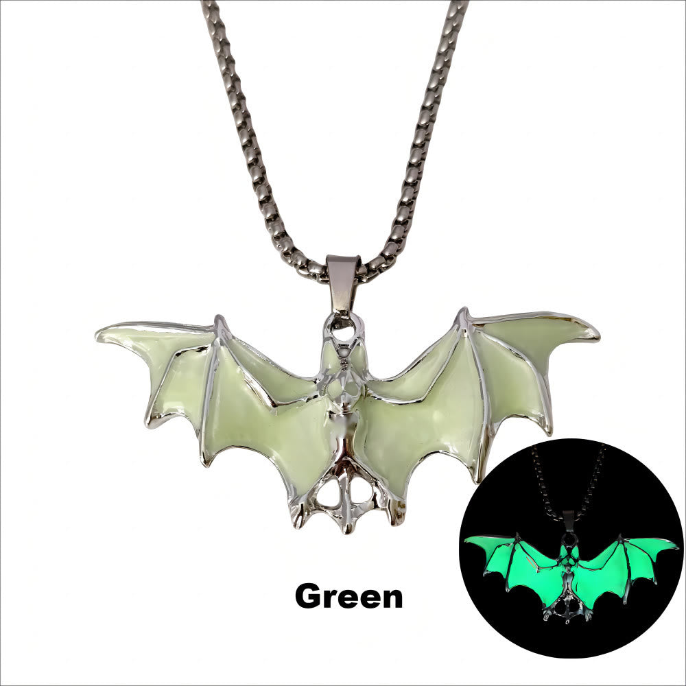 WorldNorse Bat Glow In The Dark Necklace