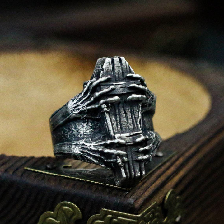 WorldNorse Gothic Skeleton Coffin Tomb Ring