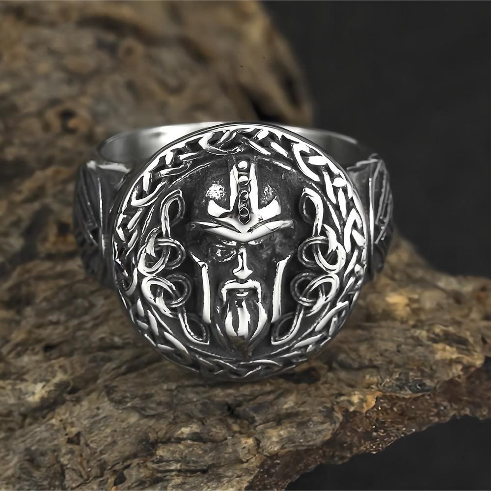WorldNorse Odin Head Celtic Knot Valknut Ring - image 1