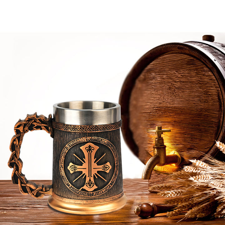 WorldNorse Cross Emblem Eagle Beer Mug