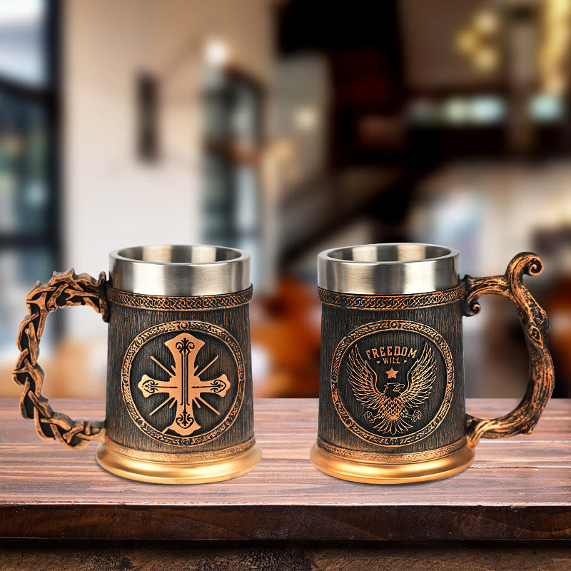 WorldNorse Cross Emblem Eagle Beer Mug