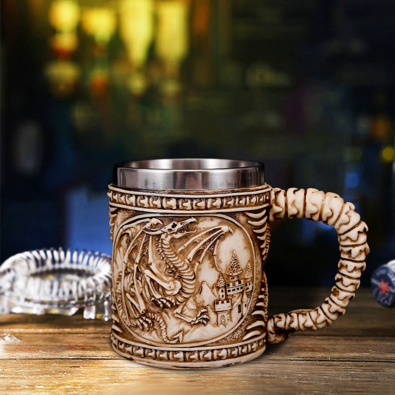 WorldNorse Viking Norse Dragon Carvings Beer Mug