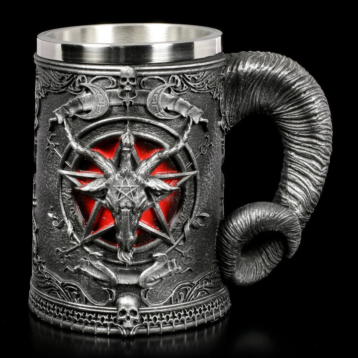 WorldNorse Gothic Ram Horn Demon Pentagram Mug