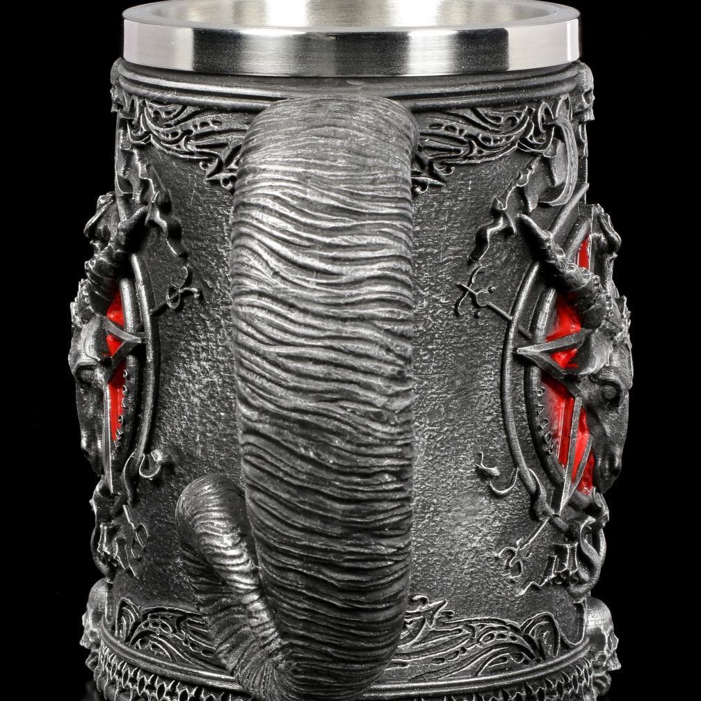 WorldNorse Gothic Ram Horn Demon Pentagram Mug