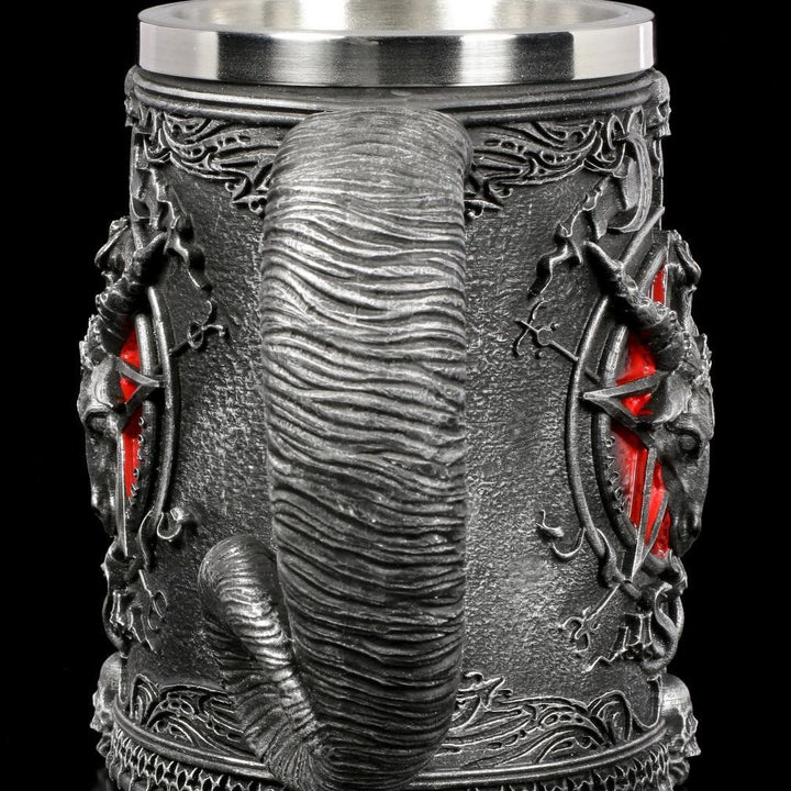 WorldNorse Gothic Ram Horn Demon Pentagram Mug