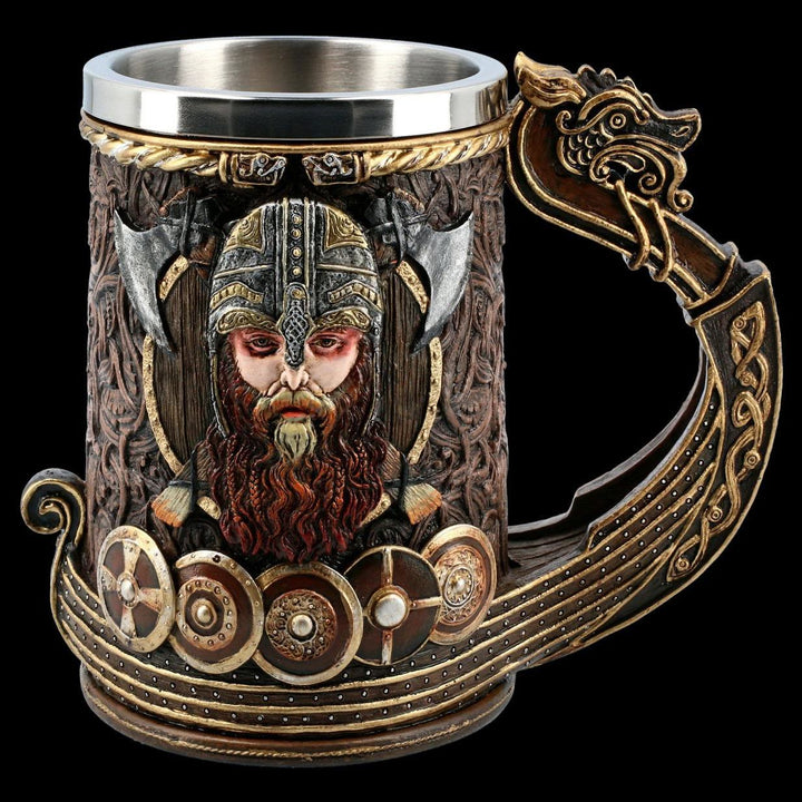 WorldNorse Odin Axe Norse Dragon Celtic Knot Mug