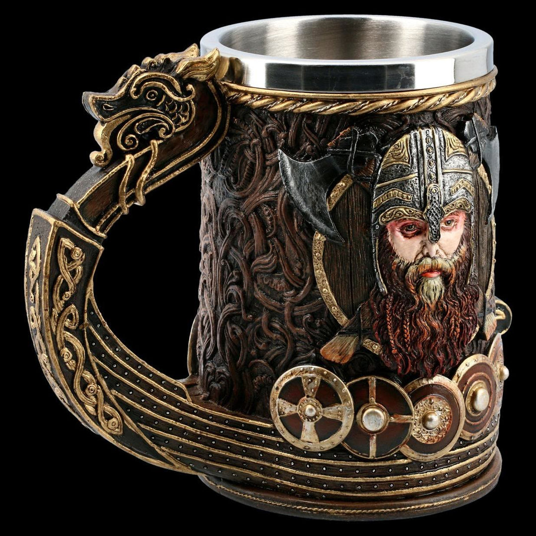 WorldNorse Odin Axe Norse Dragon Celtic Knot Mug