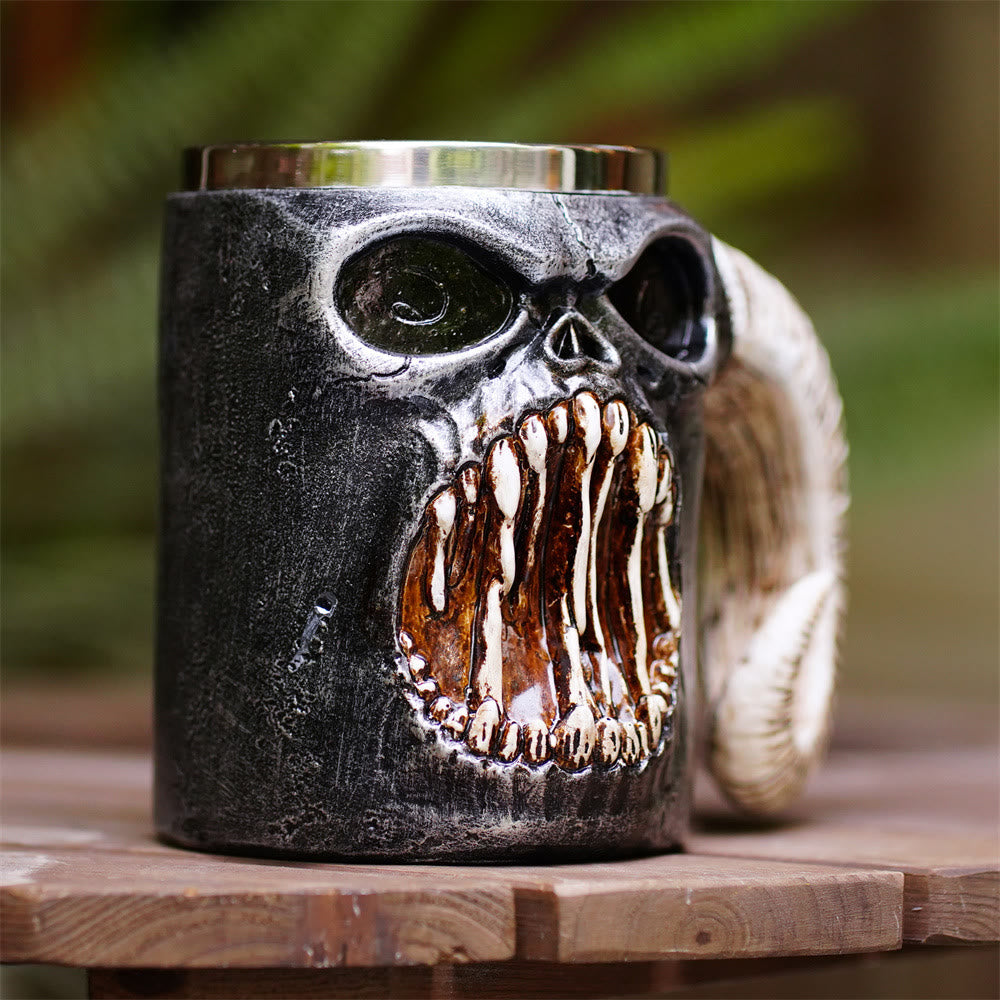 WorldNorse Skull Roaring Ram Horn  Mug