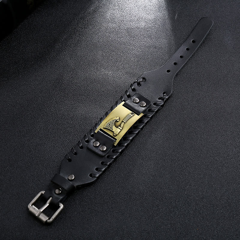 WorldNorse Viking Axe Norse Weapon Leather Bracelet