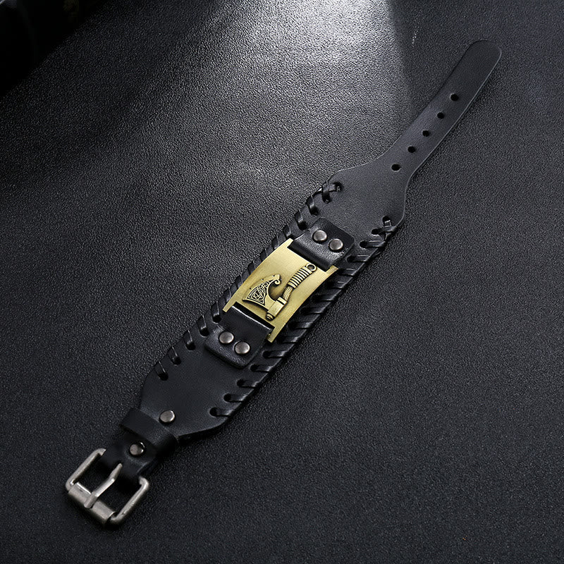 WorldNorse Viking Axe Norse Weapon Leather Bracelet - image 4
