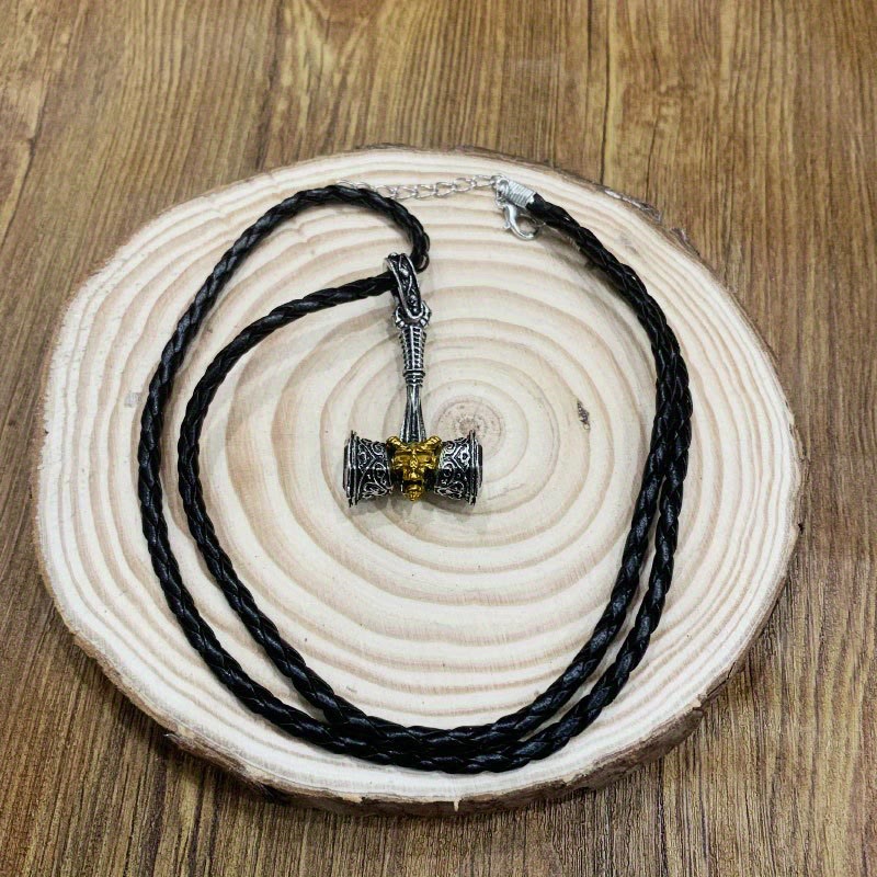 WorldNorse Viking Hammer Skull Necklace - With Leather Rope - image 4