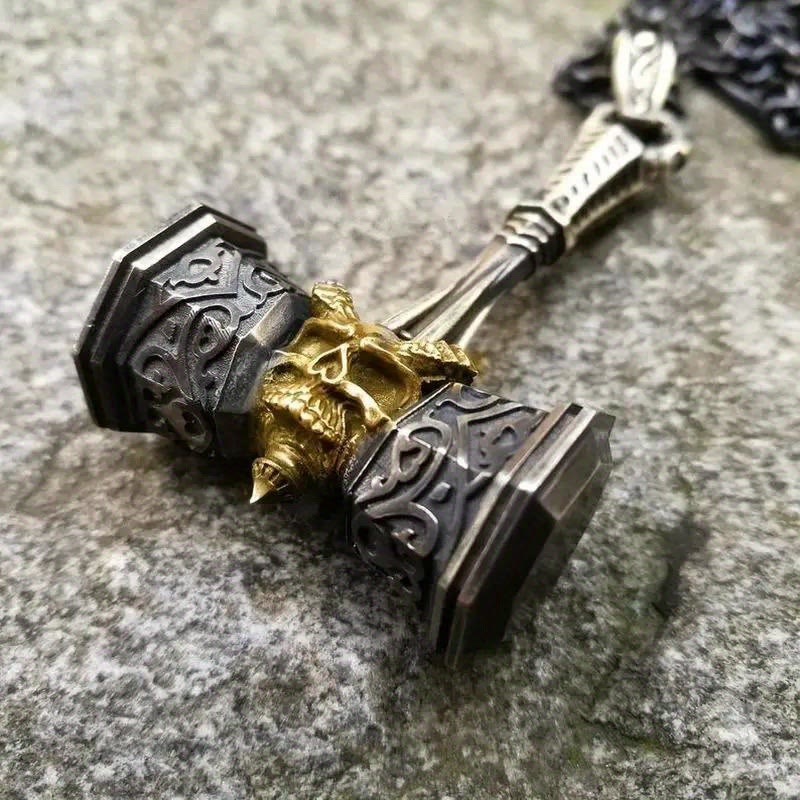 WorldNorse Viking Hammer Skull Necklace