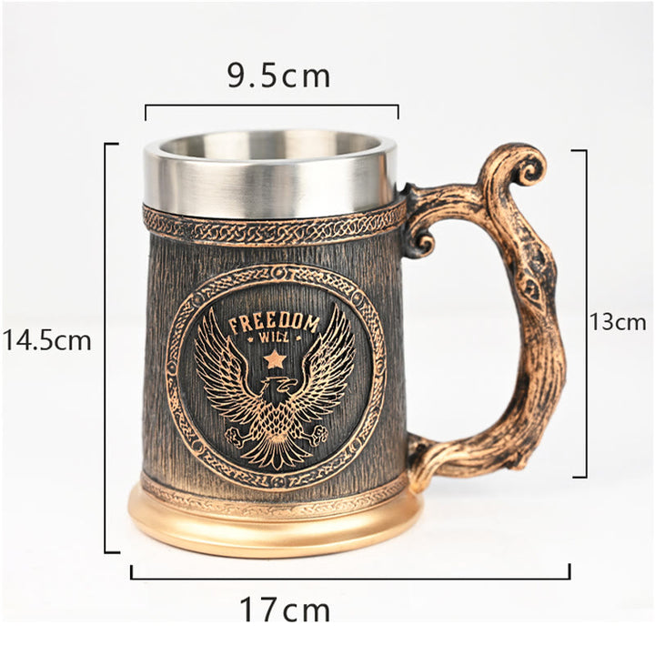 WorldNorse Cross Emblem Eagle Beer Mug