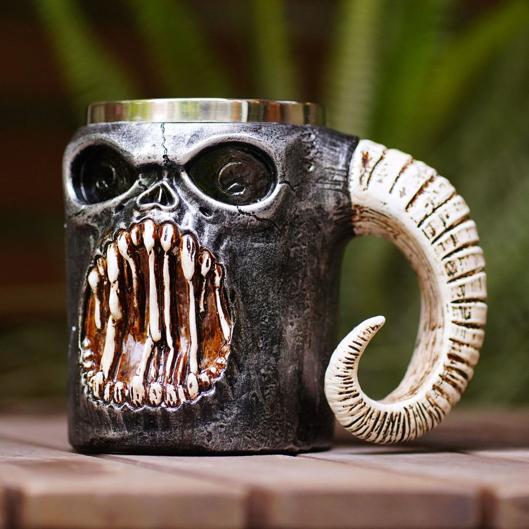 WorldNorse Skull Roaring Ram Horn  Mug