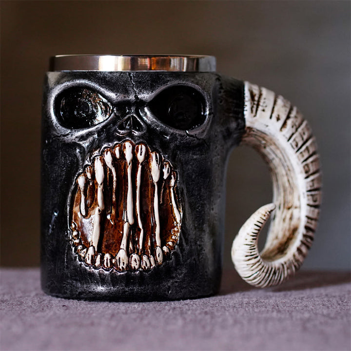 WorldNorse Skull Roaring Ram Horn  Mug