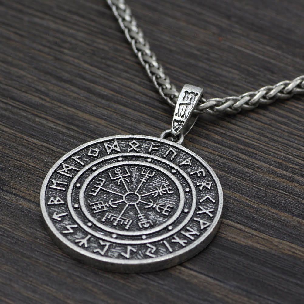 WorldNorse Vegvisir Rune Round Necklace