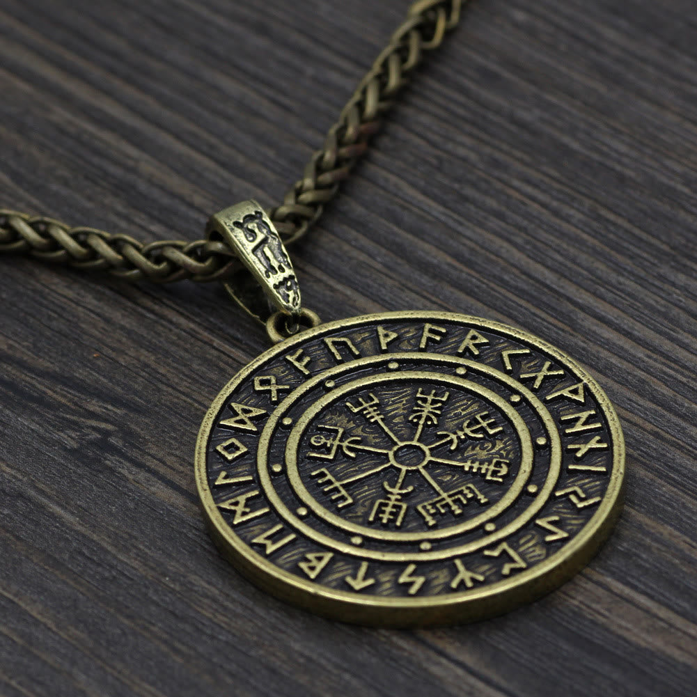 WorldNorse Vegvisir Rune Round Necklace