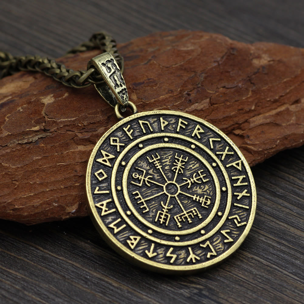 WorldNorse Vegvisir Rune Round Necklace