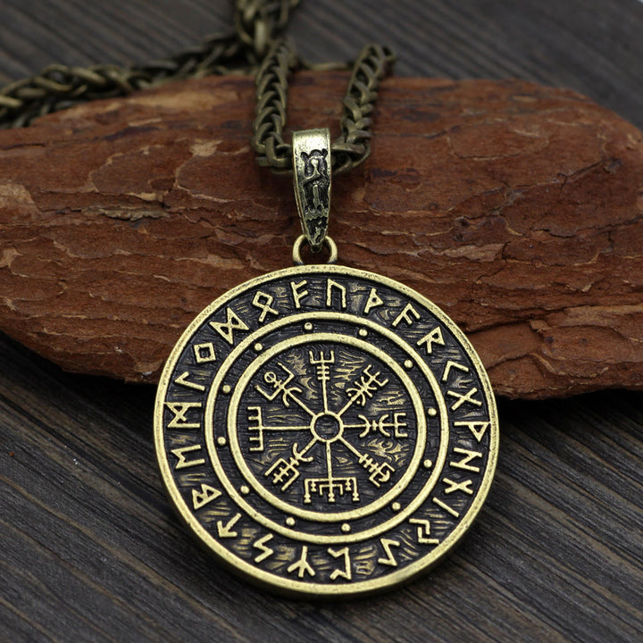 WorldNorse Vegvisir Rune Round Necklace