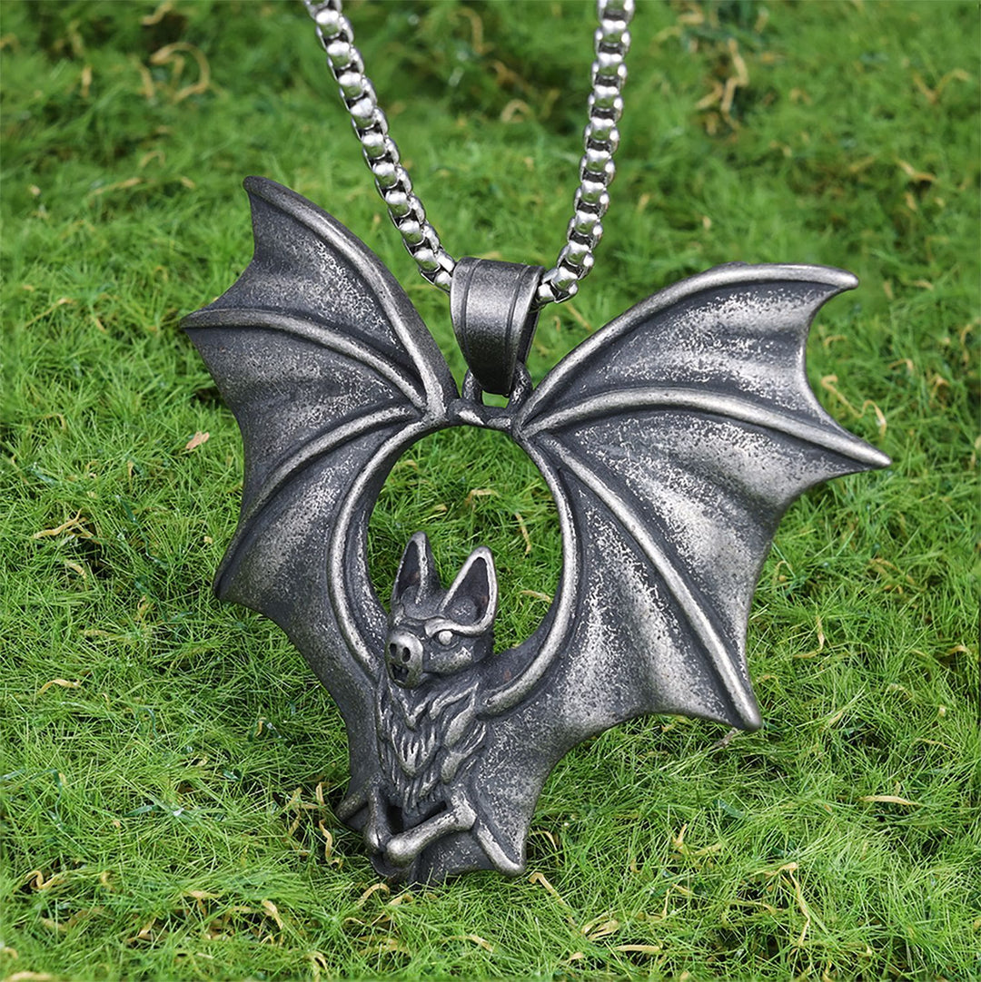 WorldNorse Gothic Dark Bat Necklace