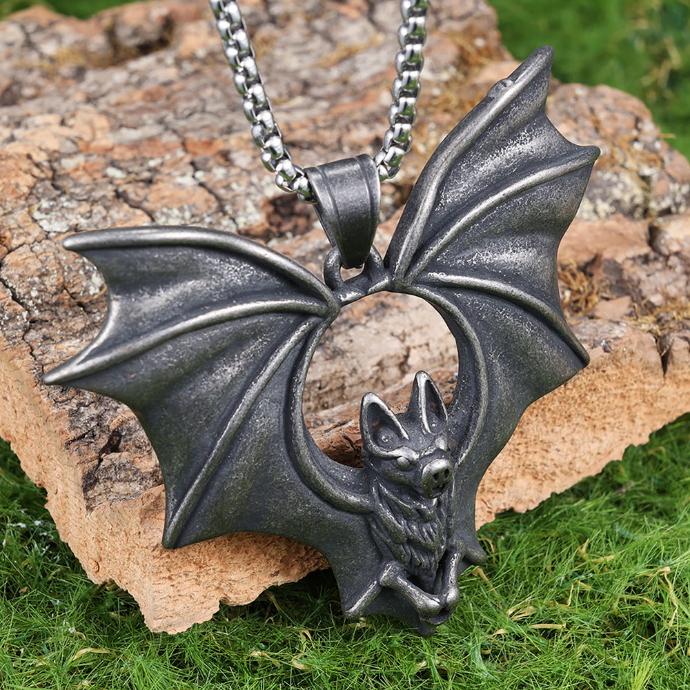 WorldNorse Gothic Dark Bat Necklace - image 1