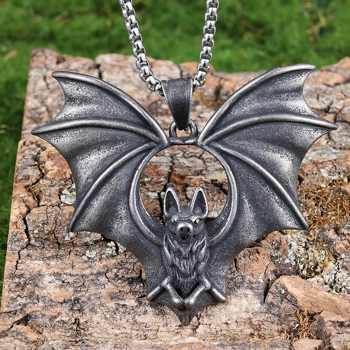 WorldNorse Gothic Dark Bat Necklace