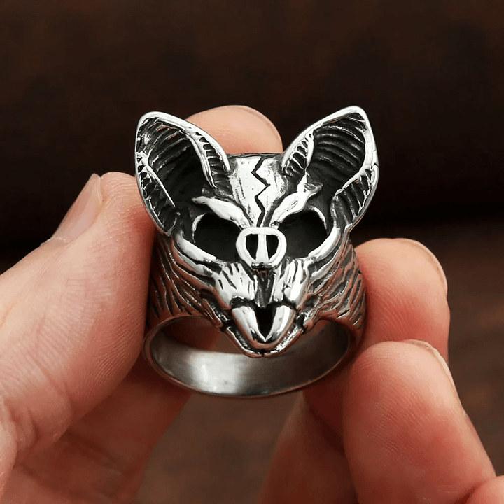 WorldNorse Bat Head Biker Ring