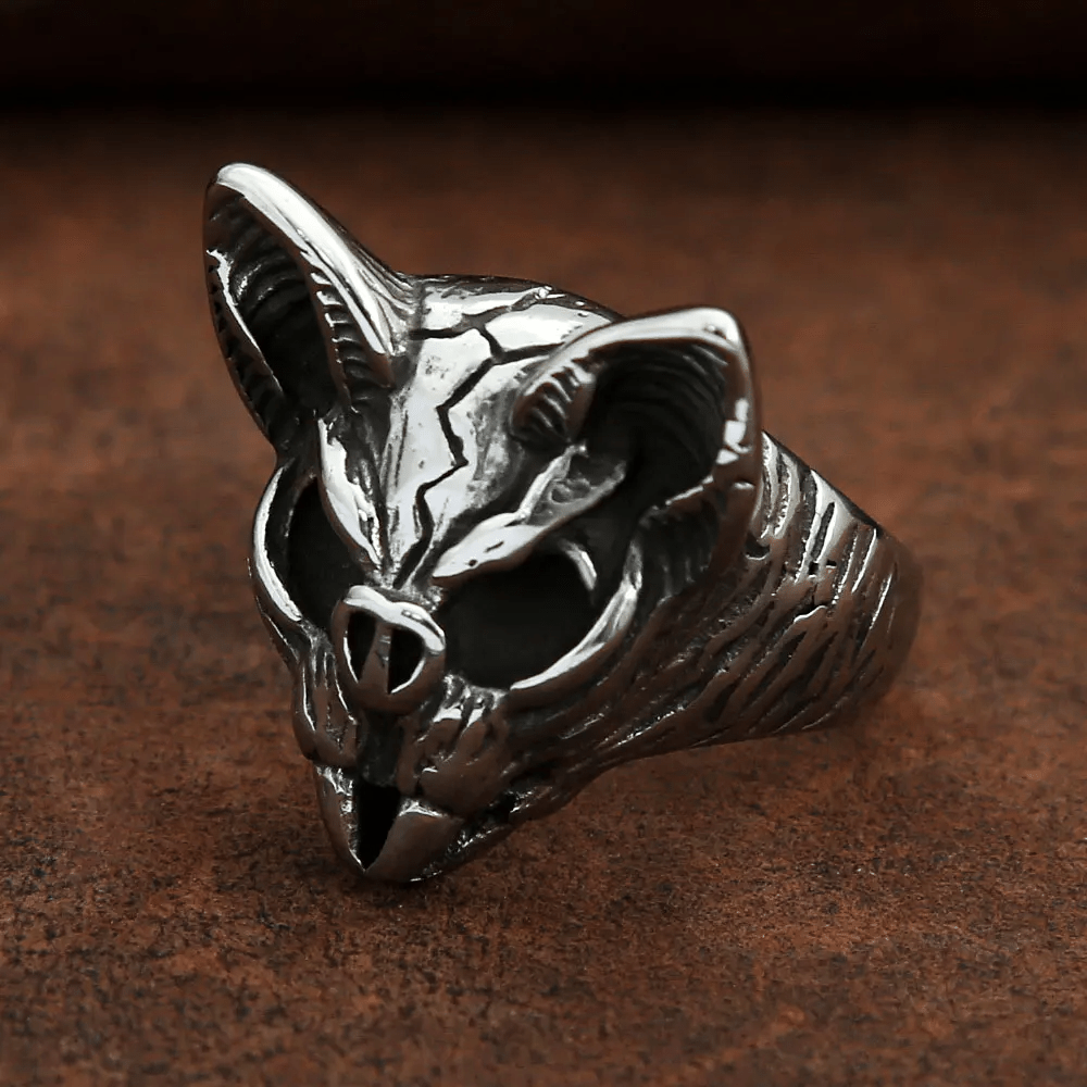 WorldNorse Bat Head Biker Ring