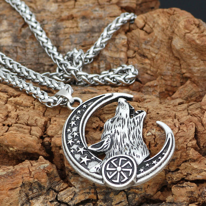 WorldNorse Cresent Moon Star Wolf Necklace - image 3