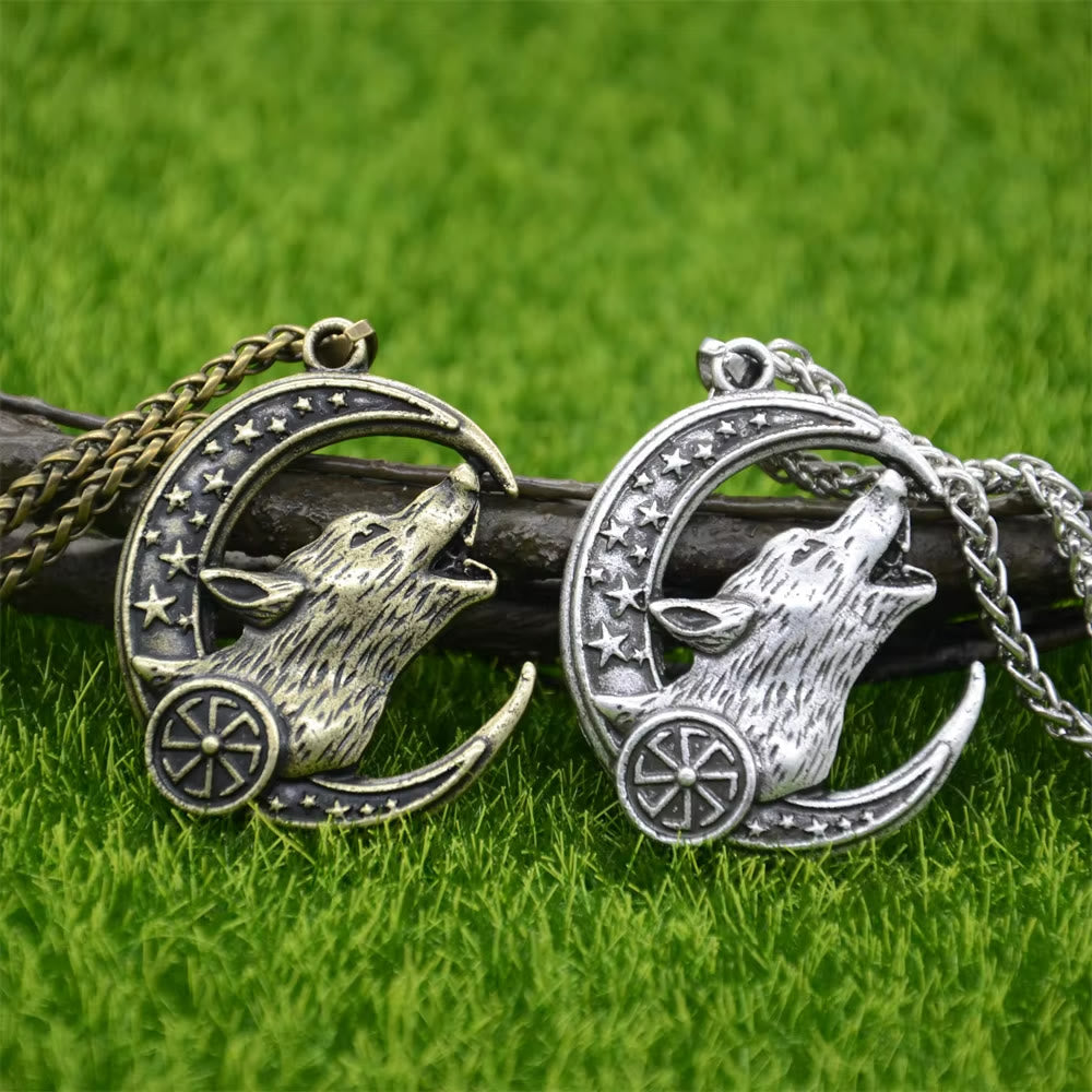 WorldNorse Cresent Moon Star Wolf Necklace - image 9