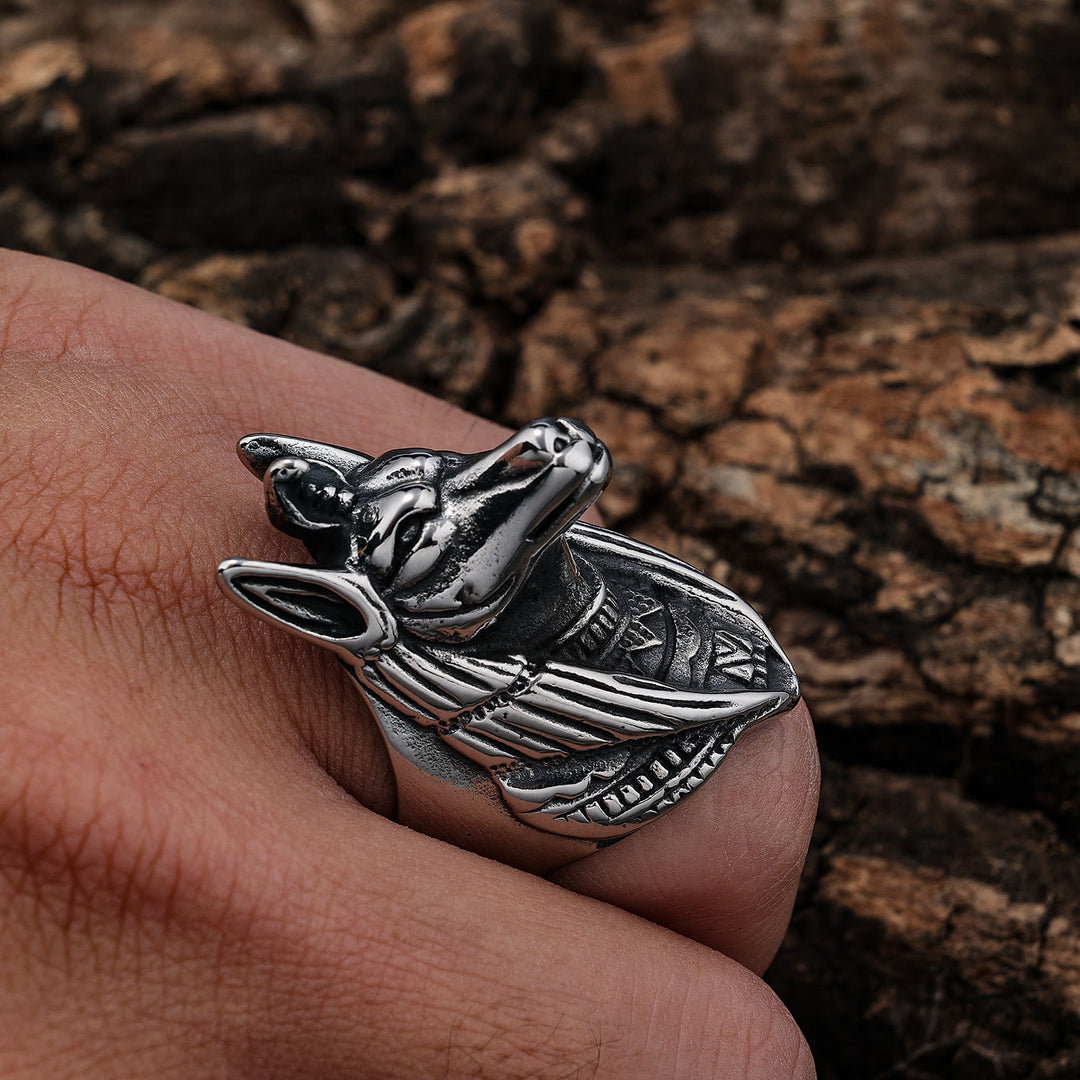 WorldNorse Egyptian Anubis Death God Ring