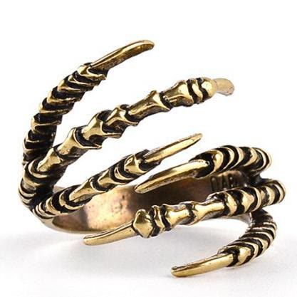 WorldNorse Stainless Steel Dragon Claw Adjustable Ring