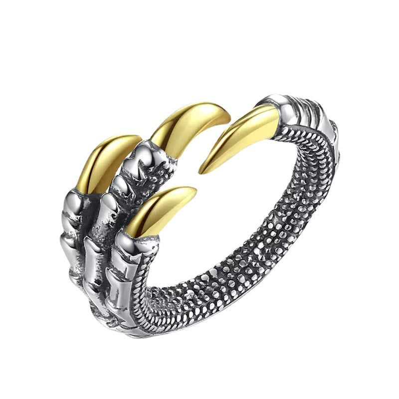 WorldNorse Stainless Steel Dragon Claw Adjustable Ring