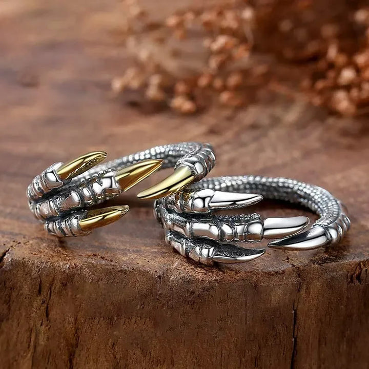 WorldNorse Stainless Steel Dragon Claw Adjustable Ring