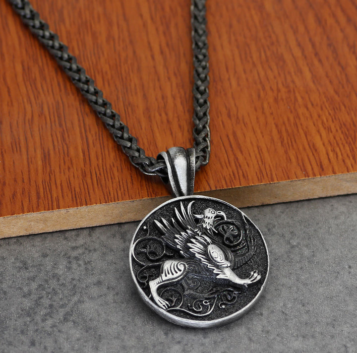 WorldNorse Nordic Griffin Medallion Necklace