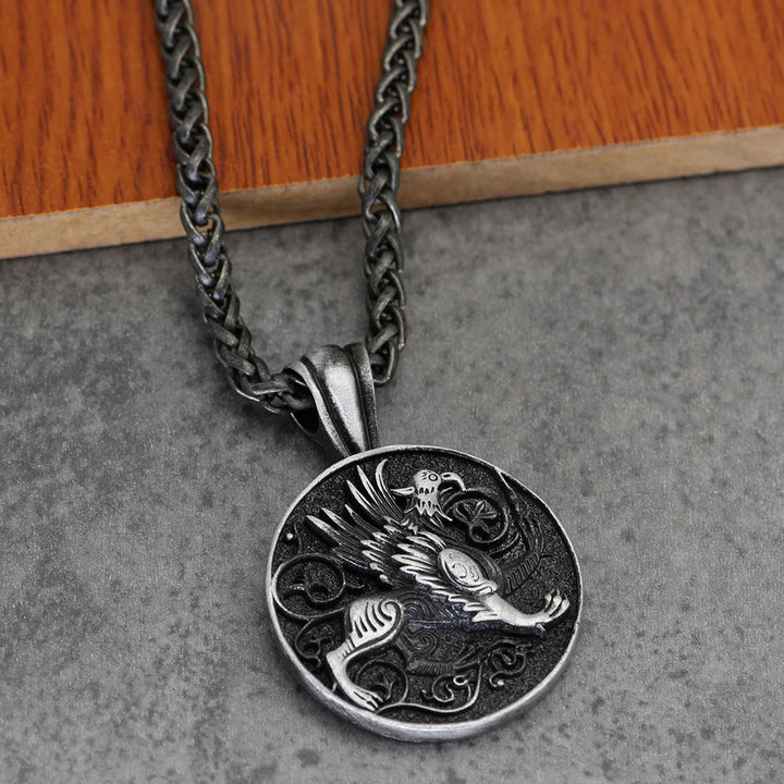 WorldNorse Nordic Griffin Medallion Necklace